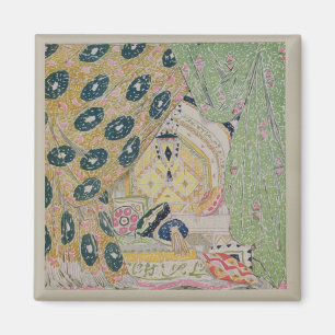 Orientalischer Landschafts-Entwurf (Farbelitho) Magnet