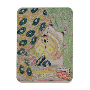 Orientalischer Landschafts-Entwurf (Farbelitho) Magnet