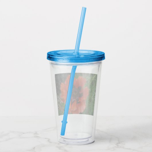 Orientalischer Mohn Acryltrinkbecher (Rückseite)