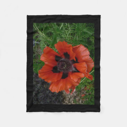 Orientalischer Mohn Fleecedecke (Vorderseite)