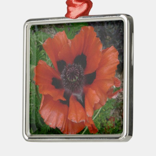 Orientalischer Mohn Ornament Aus Metall (Links)
