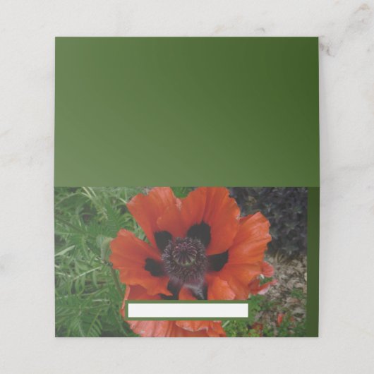 Orientalischer Mohn Platzkarte (Außenseite Aufgefaltet)