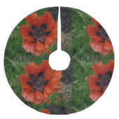 Orientalischer Mohn Polyester Weihnachtsbaumdecke (Vorderseite)
