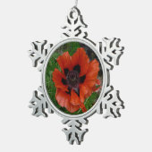 Orientalischer Mohn Schneeflocken Zinn-Ornament (Rechts)
