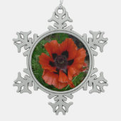 Orientalischer Mohn Schneeflocken Zinn-Ornament (Vorderseite)