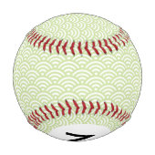 Orientalischer Monogramm-Wellenhintergrund Baseball (Rückseite)