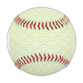 Orientalischer Monogramm-Wellenhintergrund Baseball (Vorderseite)