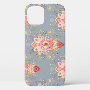Orientalischer Paisley-Pfauenfeder-Hintergrund Case-Mate iPhone Hülle
