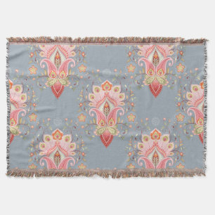 Orientalischer Paisley-Pfauenfeder-Hintergrund Decke