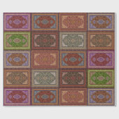 Orientalischer persischer Teppichmuster Geschenkpapier (Flach)