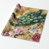 Orientalischer Pfau Dekoratives Geschenkpapier (Ungerollt)
