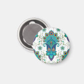 Orientalischer Pfeifen, Pfauenfedermuster. Magnet (Vorderseite/Rückseite)