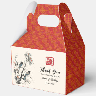 Orientalischer roter Blumen-Vogel-chinesischer Hoc Geschenkschachtel