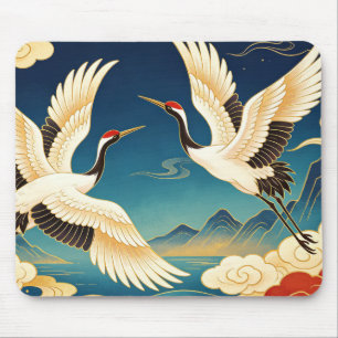 Orientalischer Rotkronenkranich-Mauspad Mousepad