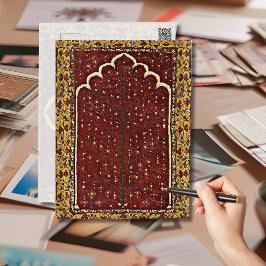 Orientalischer Rug-Look - Heiliges Baummotiv Postkarte