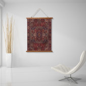 Orientalischer Scarlet Roter Perser Tabriz Rug Wandteppich Mit Holzrahmen
