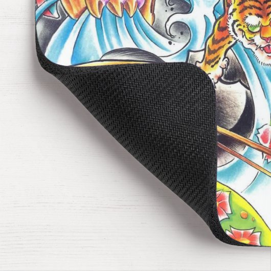 orientalischer Schädelfrauentiger Mousepad (Ecke)