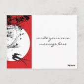 Orientalischer Schwalber auf der Mondlicht-Postkar Postkarte (Rückseite)