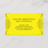 Orientalischer Schwarz-Gelb-Dekor Visitenkarte (Rückseite)