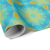 Orientalischer Stern in Blau und Alt-Gelb Geschenkpapier (Rolleneckpunkt)