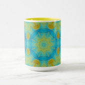 Orientalischer Stern in Blau und Gold Gelb Tasse (Zentrum)