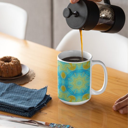 Orientalischer Stern in Blau und Gold Gelb Tasse