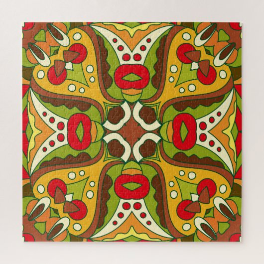 Orientalischer Stil Nahtloses Muster Puzzle (Vertikal)