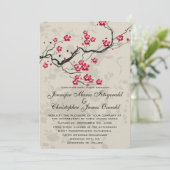 Orientalischer Stil Sakura Cherry Blossom Art Wedd Einladung (Stehend Vorderseite)