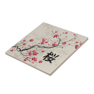 Orientalischer Stil Sakura Kirchen Blossom Kunst,  Fliese