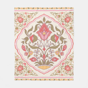 Orientalischer Stil verziertes Blumendesign Fleecedecke