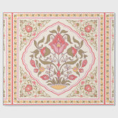 Orientalischer Stil verziertes Blumendesign Geschenkpapier (Flach)