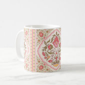 Orientalischer Stil verziertes Blumendesign Kaffeetasse (Vorderseite Links)