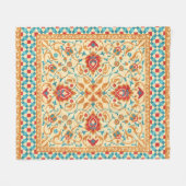 Orientalischer Teppich, Blumenmuster. Fleecedecke (Vorderseite (Horizontal))