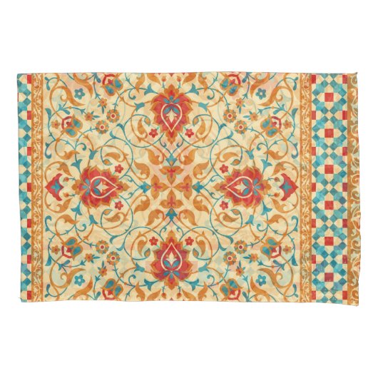 Orientalischer Teppich, Blumenmuster. Kissenbezug (Vorderseite)