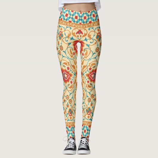 Orientalischer Teppich, Blumenmuster. Leggings (Vorderseite)