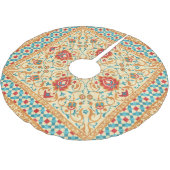 Orientalischer Teppich, Blumenmuster. Polyester Weihnachtsbaumdecke (Schrägansicht)