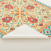 Orientalischer Teppich, Blumenmuster. Sherpadecke (3/4)