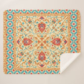 Orientalischer Teppich, Blumenmuster. Sherpadecke (Vorderseite (Horizontal))