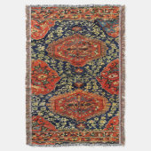 Orientalischer Teppich in Blau und Orange Decke (Vorderseite Vertikal)