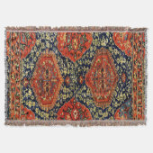 Orientalischer Teppich in Blau und Orange Decke (Vorderseite)
