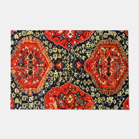 Orientalischer Teppich in Blau und Orange - groß Fußmatte (Vorderseite)