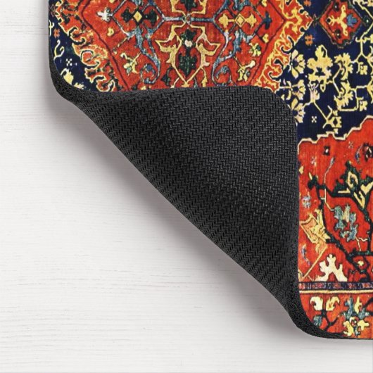 Orientalischer Teppich in Blau und Orange Mousepad (Ecke)
