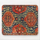 Orientalischer Teppich in Blau und Orange Mousepad (Vorne)