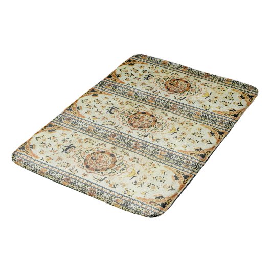 Orientalischer Teppich in hellen Farben Badematte (Schrägansicht)