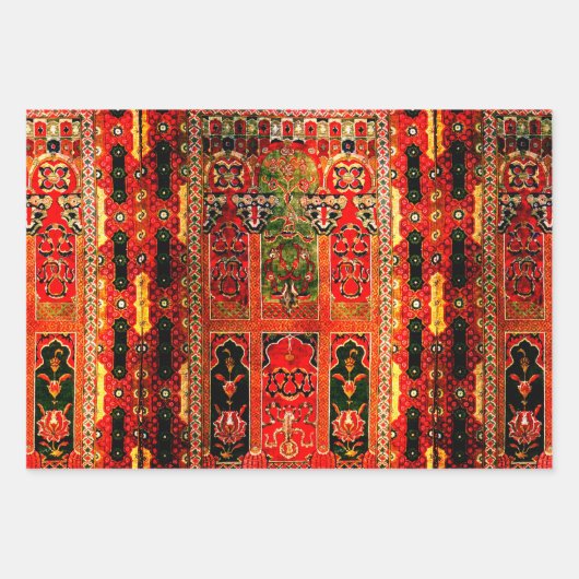 Orientalischer Teppich in Rot und Grün Geschenkpapier Set (Vorderseite 3)