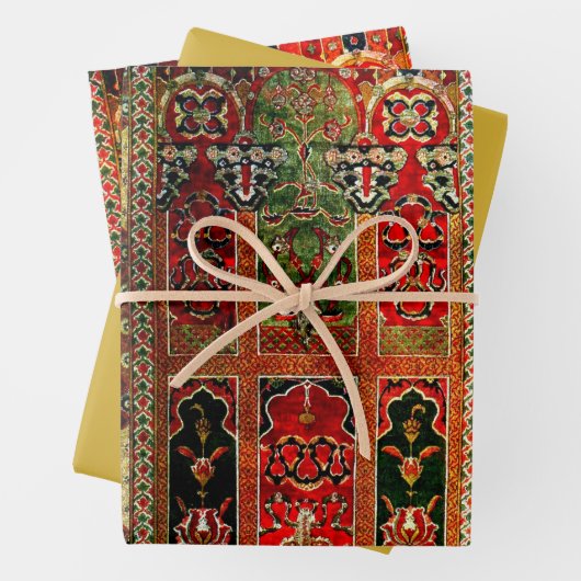 Orientalischer Teppich in Rot und Grün Geschenkpapier Set (Beispiel)