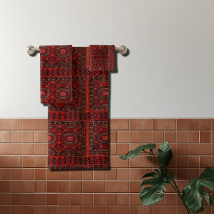 Orientalischer Teppich in warmen Farben Badhandtuch Set