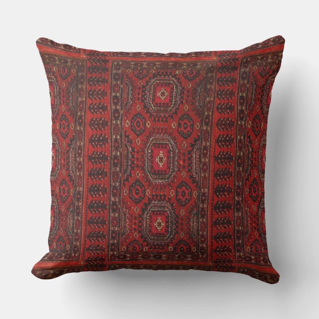 Orientalischer Teppich    - roter Grunge  Kissen (Vorderseite)