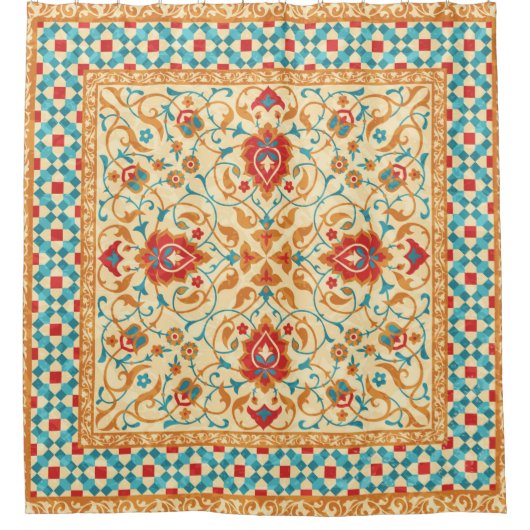 Orientalischer Teppich, verzierte Blumenmuster, St Duschvorhang (Vorderseite)