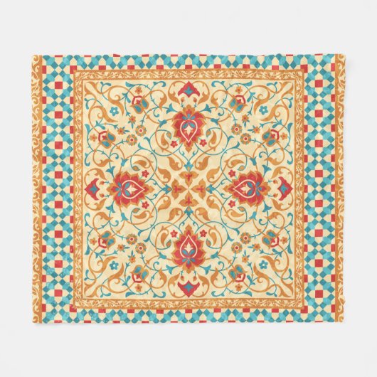 Orientalischer Teppich, verzierte Blumenmuster, St Fleecedecke (Vorderseite (Horizontal))